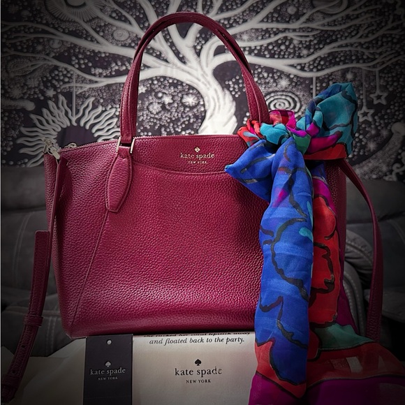 Vintage Y2K kate spade Purple pink soft Leather Tote Bag ❌60% OFF SALE❌ - Picture 9 of 17